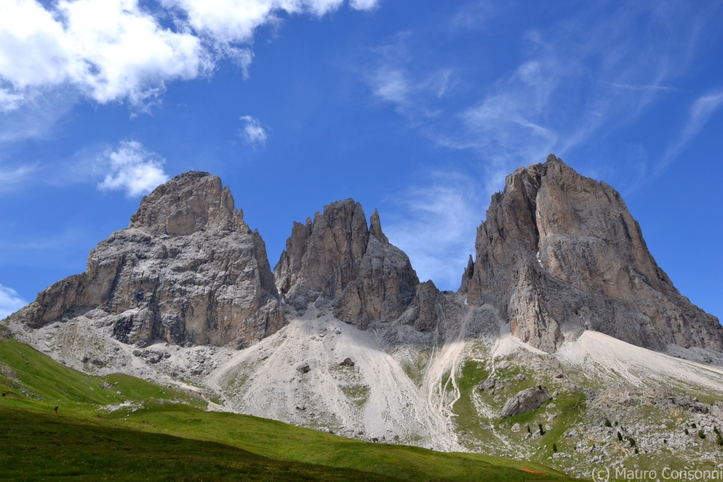 The typical morphology of the Dolomites (Sassolungo Group)